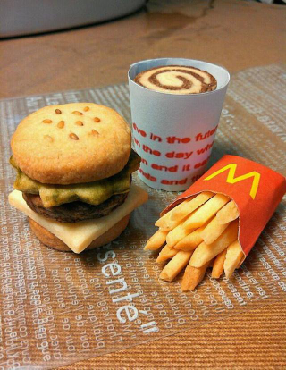 Illustration for article titled This McDonald's burger and fries combo is actually made from cookies